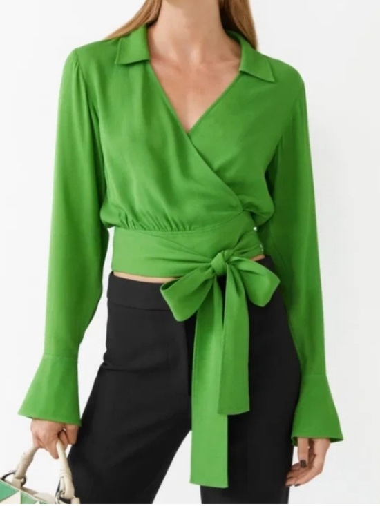 & Other Stories Tops - & other stories collared wrap top